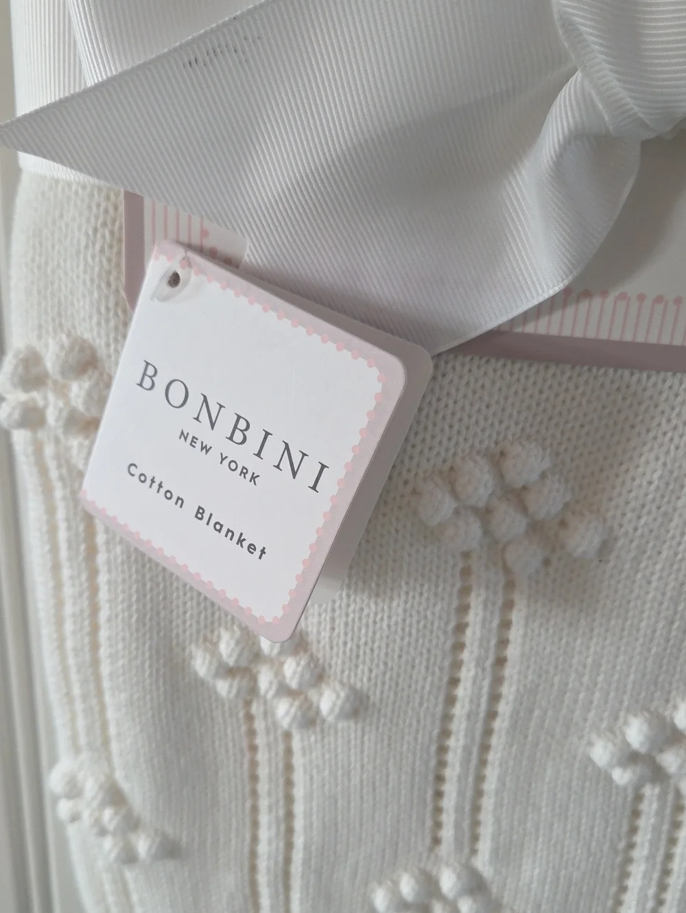 Bonbini White Cotton Baby Blanket